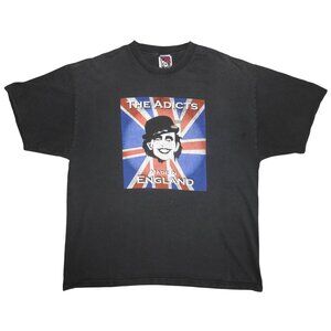 Vintage The Adicts Made in Egnland  Logo Black T-Shirt Punk Hardcore  ChaserXL C